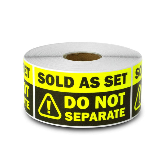 Sold as Set Stickers - 1.5" x 3" Bright Neon Yellow Do Not Separate Stickers This is a Set Do Not Separate Labels Bundles Shipping Together Packing Labels - 1 Roll, 300pcs 300 Labels