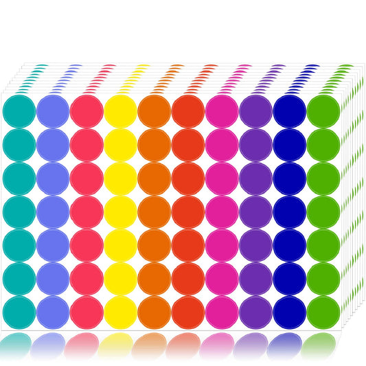 1400 PCS Colored Dot Stickers Round Color Coding Labels Circle Dots Labels Price Stickers Polka Circle Dot Stickers Label Sticker for Office, Classroom, Papers Etc 10 Color/1400pcs 3/4 INCH