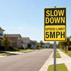 2 Pack Slow Down Speed Limit 5 MPH Signs 12 x 18 Inches Reflective Yellow