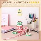 PATIKIL 1" Letter Stickers,1200Pcs Alphabet Stickers Letter C Label,Red 1 Inch
