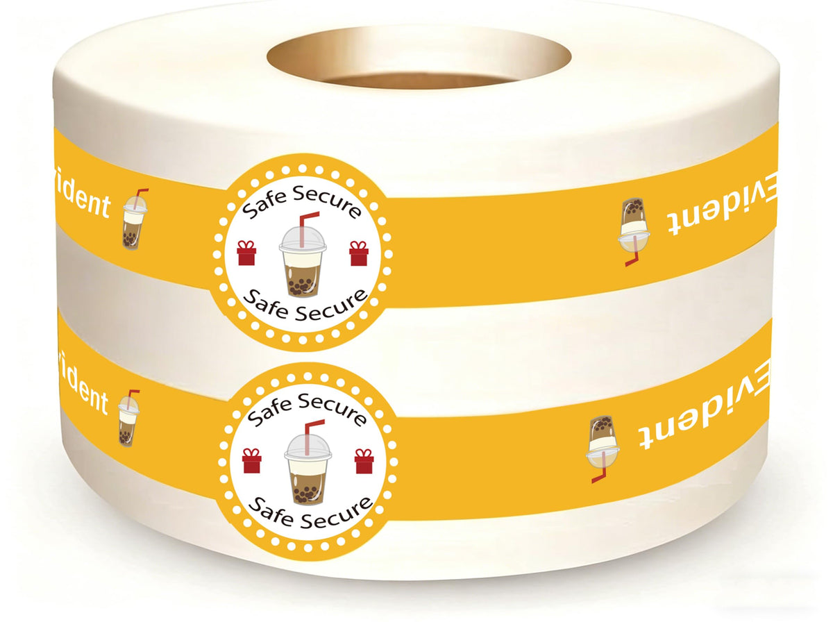 Safe Secure Tamper Evident Seals Stickers for Drink Lids,1" x 9" Orange Food Delivery Stickers Labels for Freshness Labels Drink Food Seal Sticker.(500PCS)