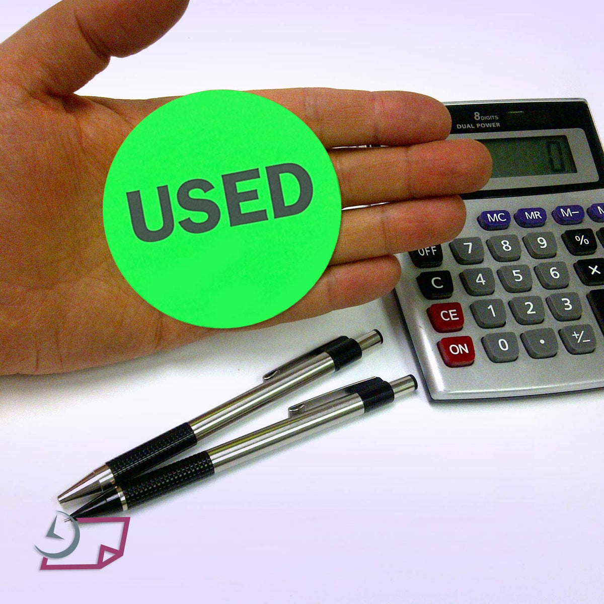 NextDayLabels - 2" Round Green Inventory Control/Date Color Coding Labels, 500 Stickers Per Roll (Used) Used