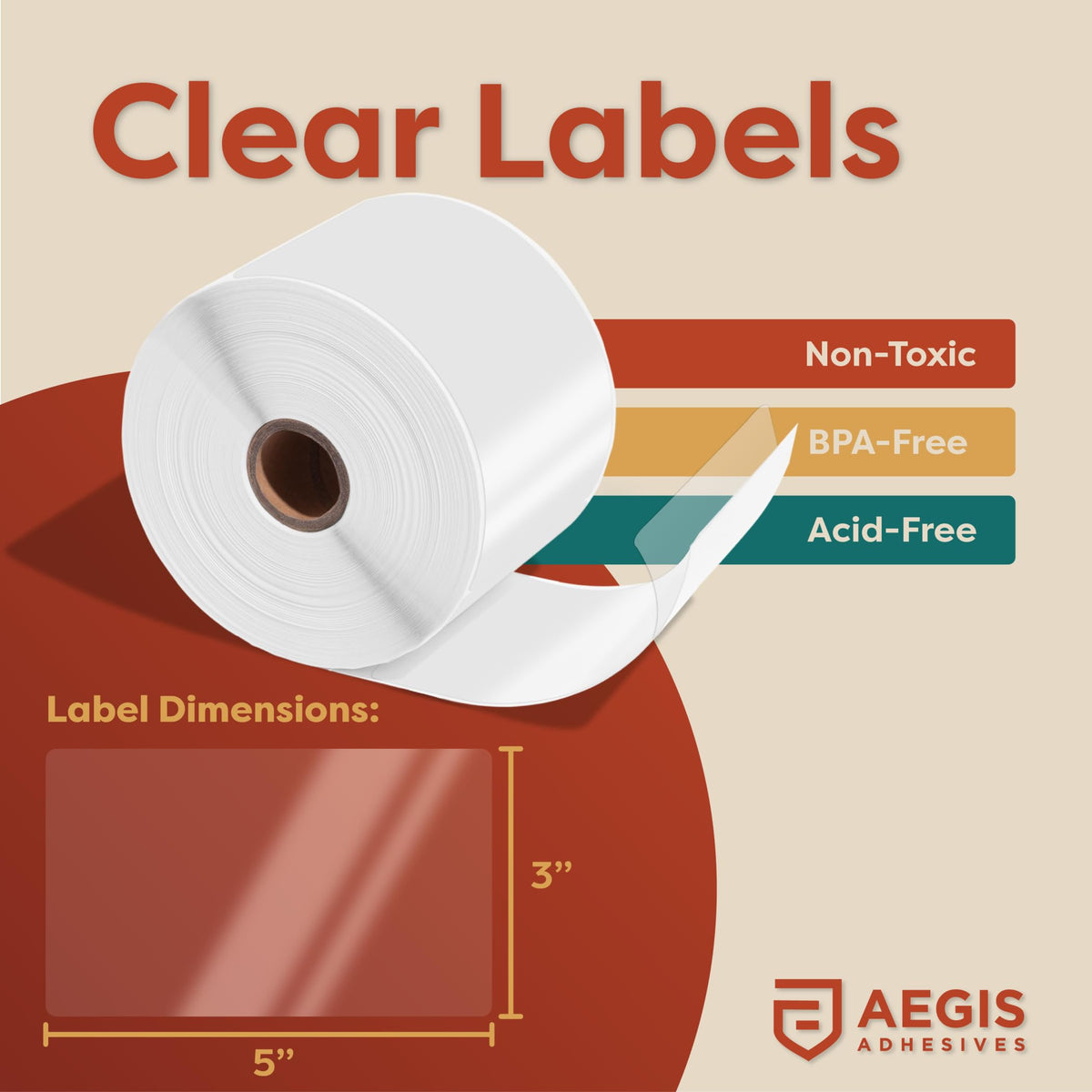 3" X 5" Clear Label Covers, 500 Count, NOT Printer Compatible 3" X 5"