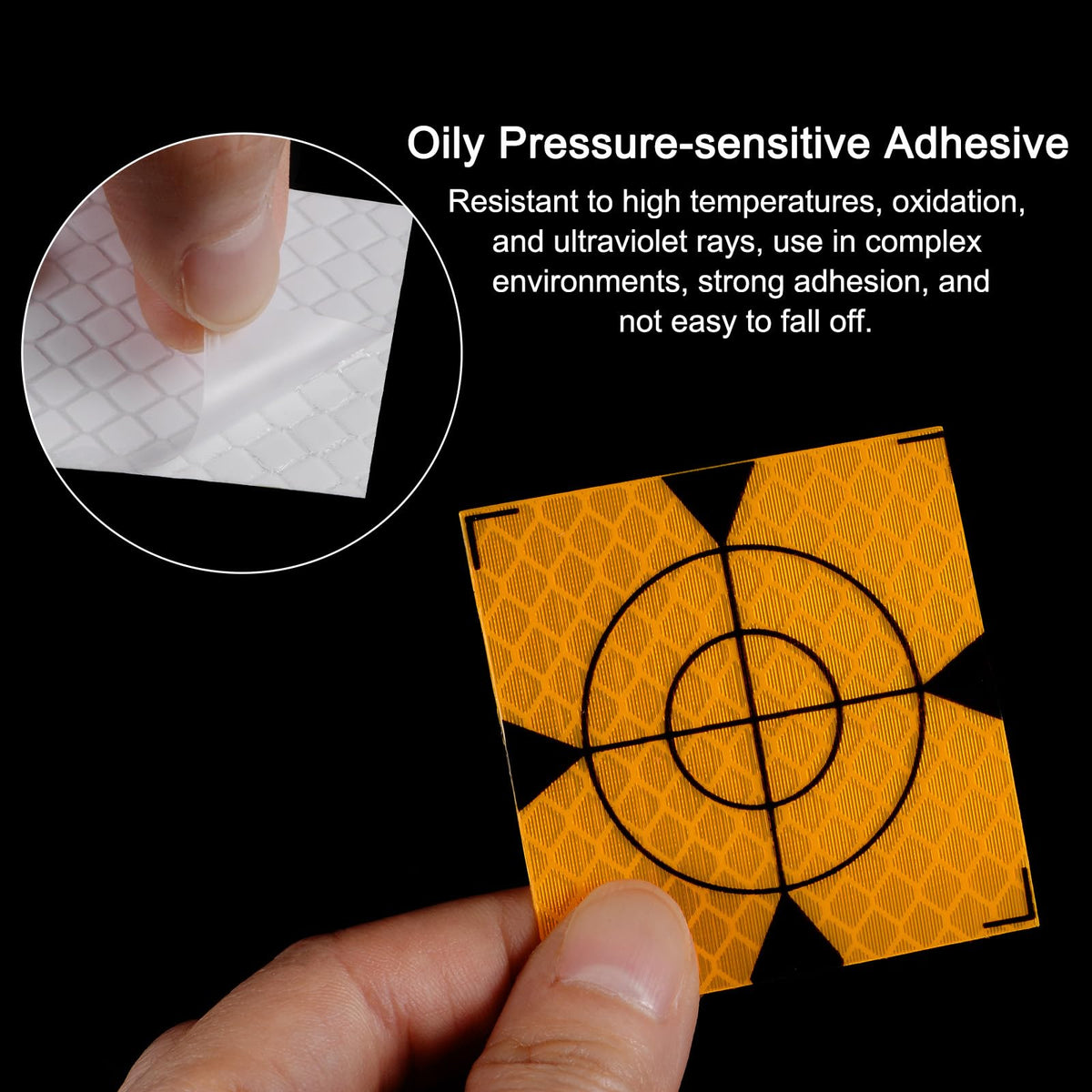 HARFINGTON 10pcs Survey Reflector Target 80x80mm Self-Adhesive Reflective Tape Survey Target Sheets for Total Stations, Yellow