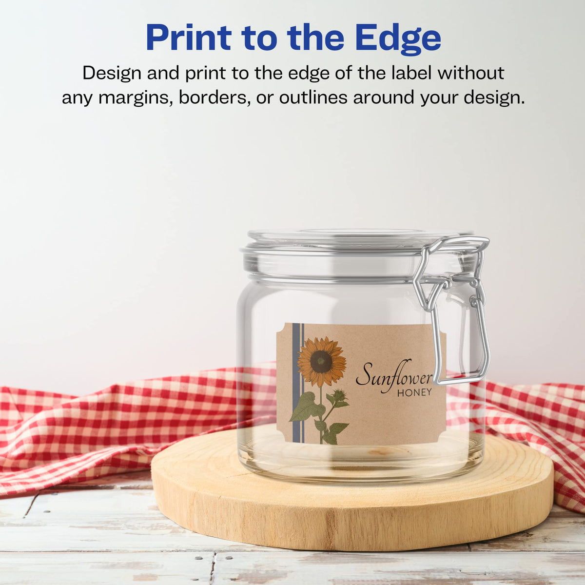 Avery® Kraft Brown Rectangle Scalloped Labels, Sure Feed® Technology, 2" x 3", 120 Kraft Brown Labels, Print-to-The-Edge, Laser/Inkjet Printable 120 labels