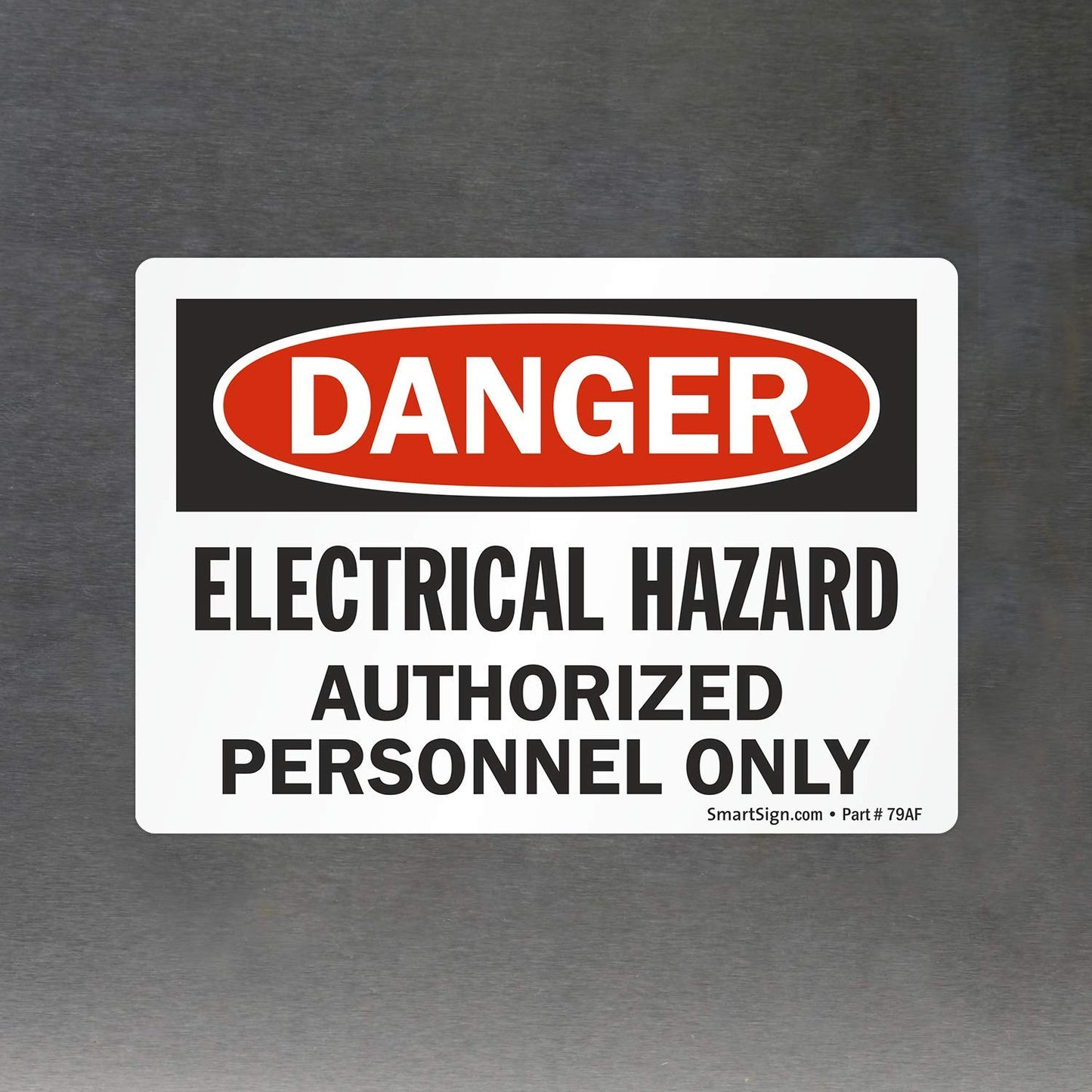 SmartSign - U9-1742-ND_3.5x5 "Danger - Electrical Hazard, Authorized Personnel Only" Label | 3.5" x 5" Laminated Vinyl Black/Red on White 3.5" x 5" Durable Non-Reflective Decal