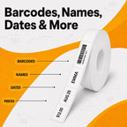 Thermal Labels, 2 Rolls, 180 White Sticker Labels, Inkless