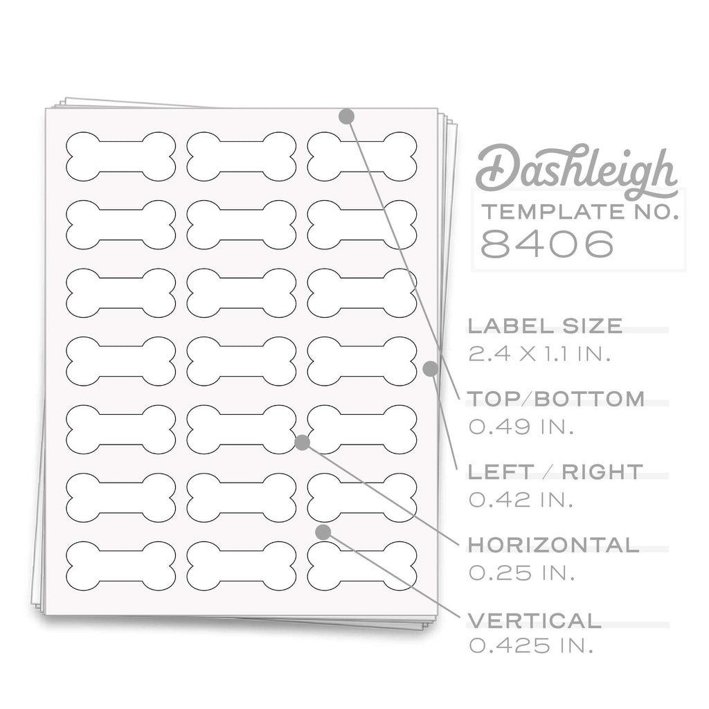 105 Dog Bone Stickers and Labels, 2.4 x 1.1 Inches 105 Labels Brown Kraft