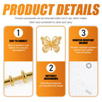 3 Sets of Zinc Alloy Cake Stand Hardware, Heavy Duty 3 Tiered Tray Hardware Kit, Butterfly Cake Plate Stand Handle Stacking Fittings Rod for Serving Dessert Cupcake Fruit Holder (Gold) Gold