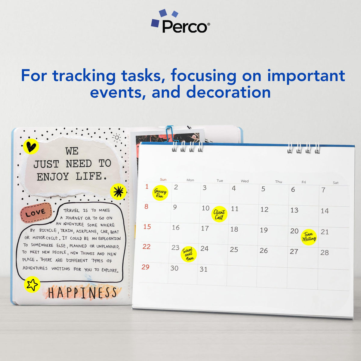 Perco Neon Yellow Perforated Round Circle Dot Sticker 1-Inch Labels — 3 Rolls, 3,000 Stickers — Price Stickers, Notes & Reminder Labels, High Visibility, Strong Adhesive—Made in USA 1 Inch