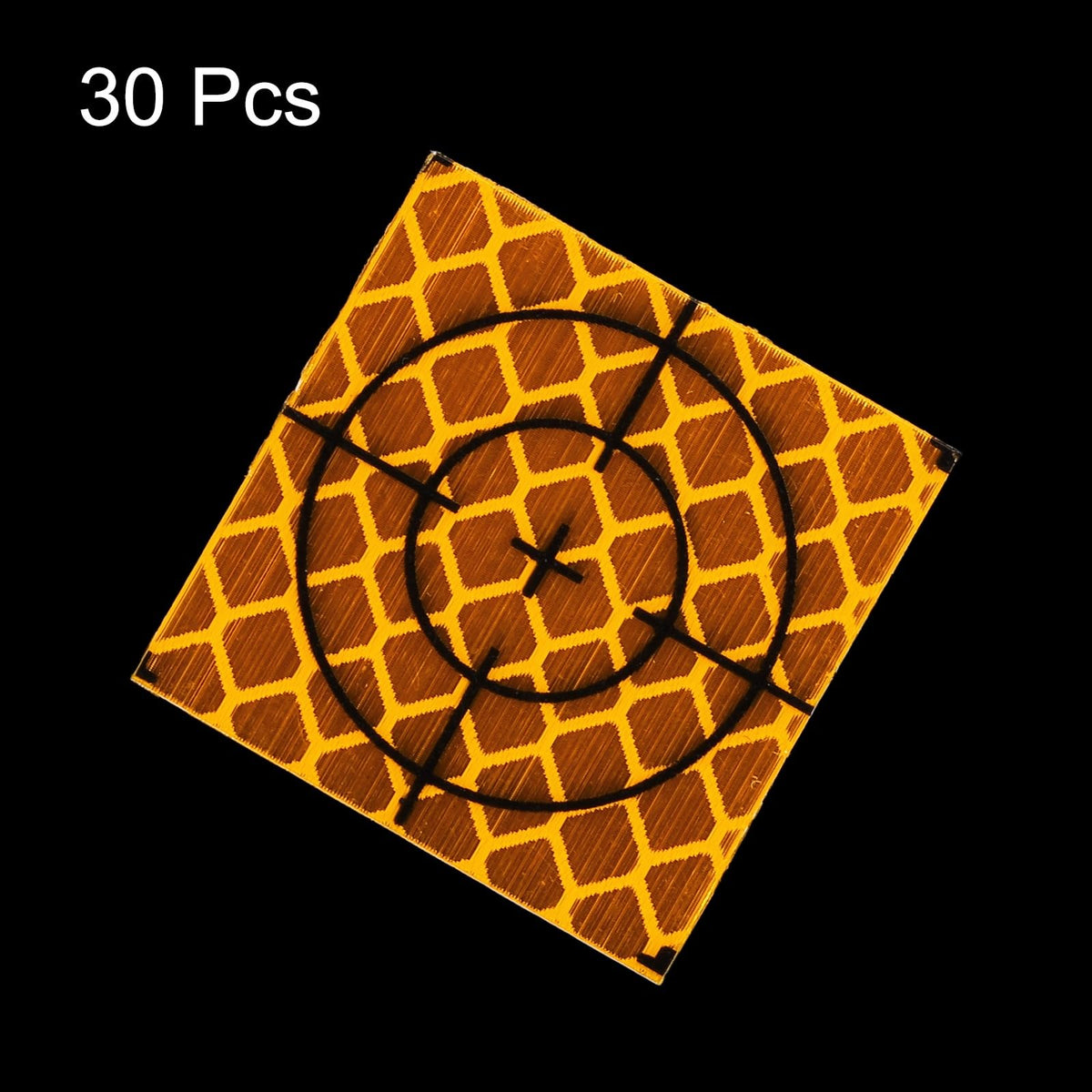 HARFINGTON 30pcs Survey Reflector Sheets 30mm x 30mm Self-Adhesive Surveying Target Mark Sticker Total Station Reflective Sheet Tape for Ship Inspection Tunnel Measure, Yellow 30