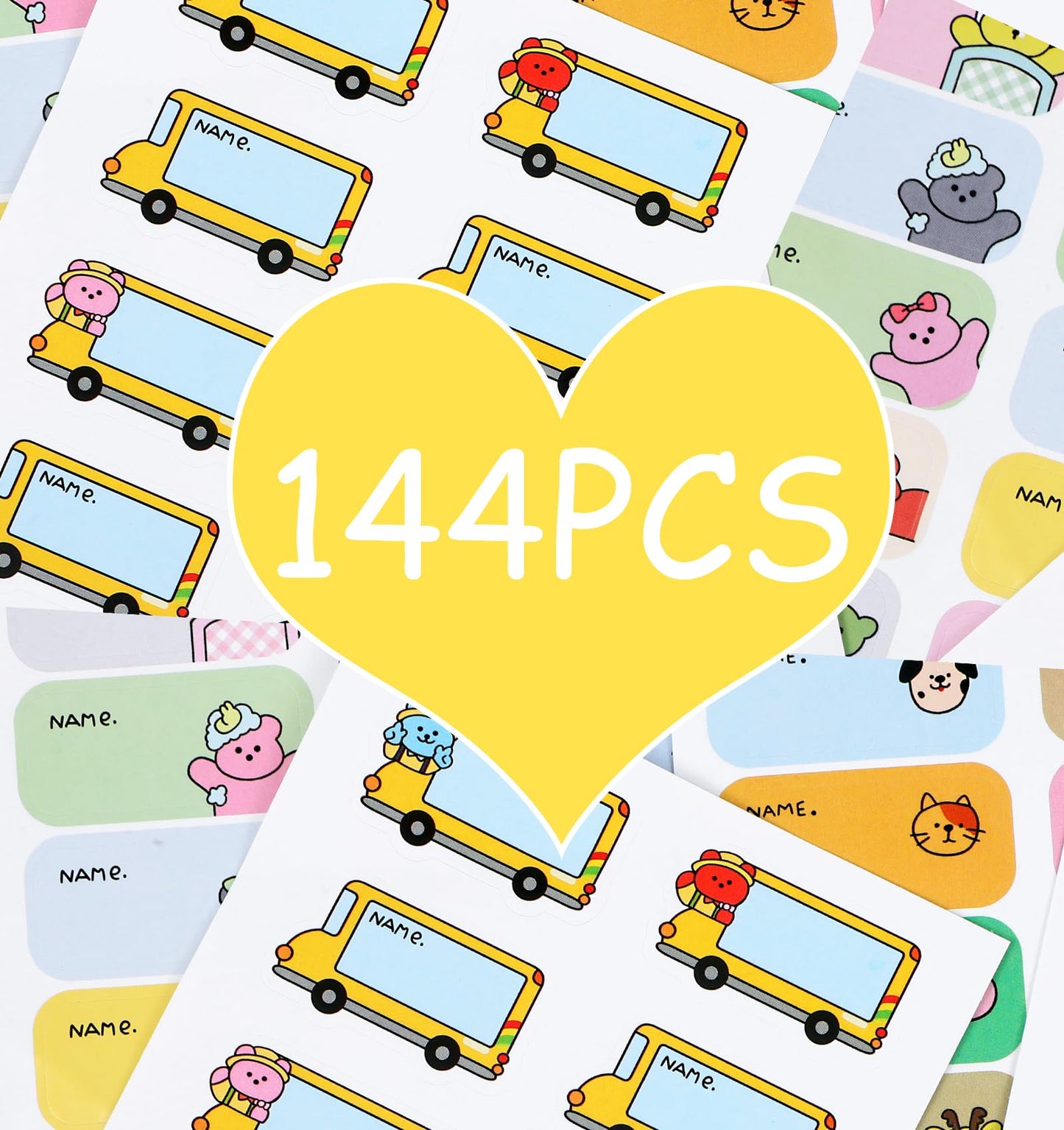 Custom Daycare Name Labels (144 Labels), Personalized Name Labels Waterproof Name Stickers for Clothing Bottles Backpacks Food Containers and School Supplies