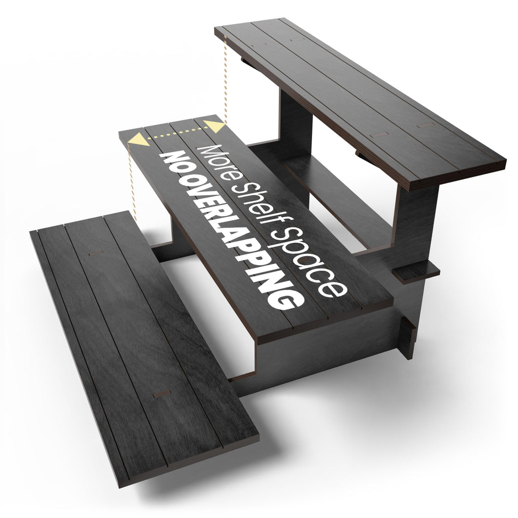 3-Tier Wooden Display Stand Bundle for Vendors, Craft Fairs, Markets, Retail