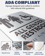 ADA-Mark Modern Restroom Sign for Business - ADA Compliant Braille Bathroom Sign with Easy Installation - 6" W x 8" H 1pk-new-Restroom
