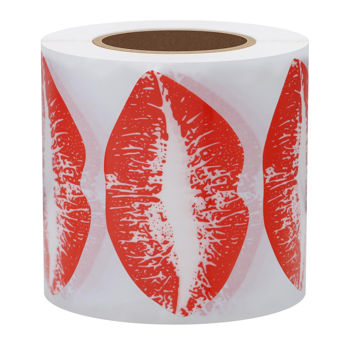 Hybsk Clear Red Kissing Lips Removable Body Stickers Total 300 Per Roll (Transparent Clear Paper) Transparent Clear paper