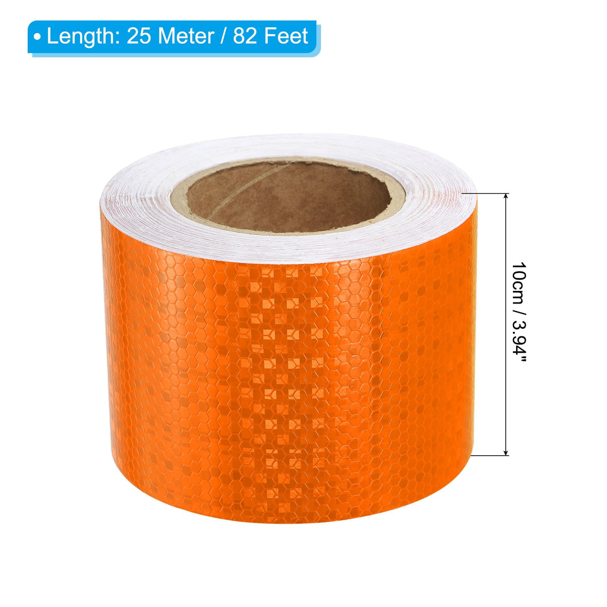 PATIKIL Reflective Tape, 1 Roll 4 Inch x 82 Ft Waterproof Self Adhesive High Visibility Caution Warning Safety Tape Reflector for Trucks Trailers Cars, Orange 4 IN x 82 FT