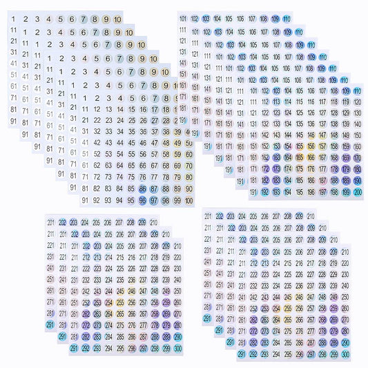 21 Sheets 1 to 300 Mini Number Stickers Small Round Labels Consecutive Number Self Adhesive Stickers for Marking Numbering Tool