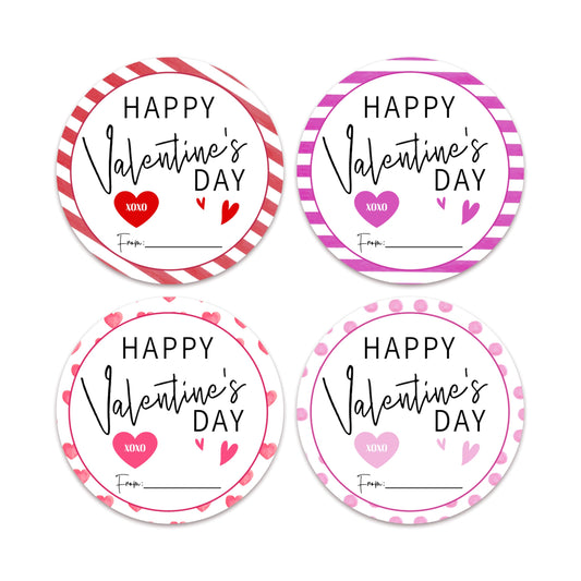 10 Pcs of 4 Different Design Valentine's Day Stickers, Happy Valentine's Day, Suitable for Gift Boxes, Envelopes, Snack Seals, Valentine Party Supplies & Favor - A01 Red & Purple & Pink