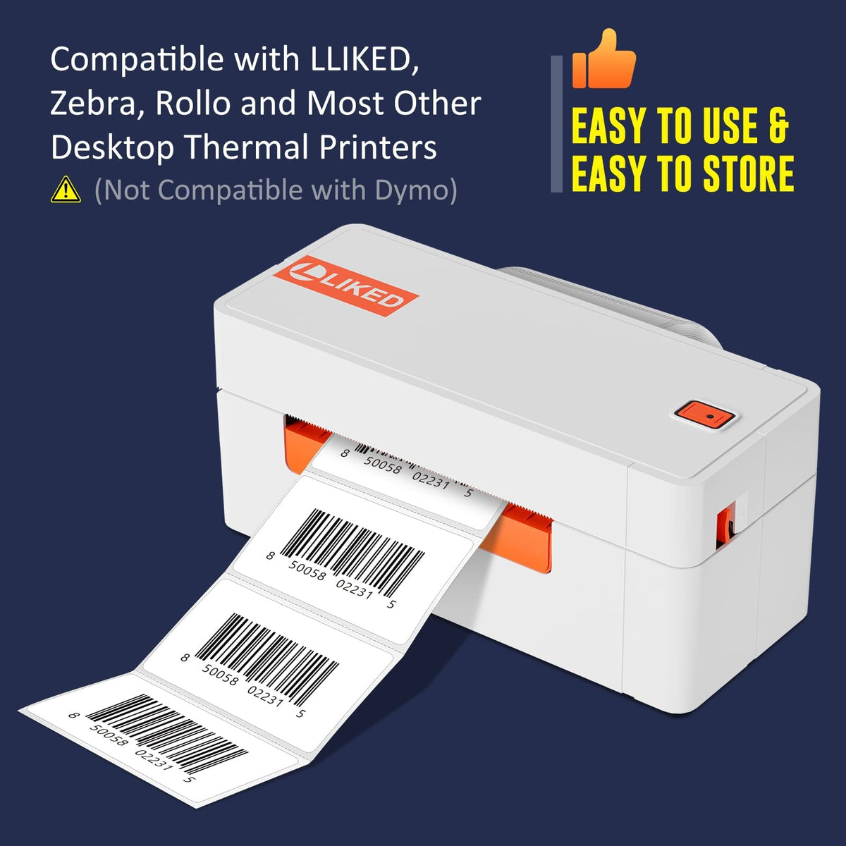 LLIKED 2.25" x 1.25" Direct Thermal Labels, 1000 Barcode Address Labels 2.25"x1.25"-1 Roll