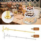4 Groups Cake Stand Hardware Kits, Zinc Alloy Deer Style Cake Plate Stand, Fitting Smooth Surface Cupcake Holder Hardware Handle for Tea Party