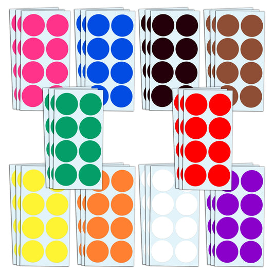 2" Round Large Colored Moving Stickers Labels - 10 Colors, Pack of 240 2" Diameter