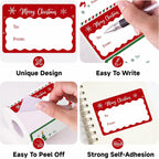 200Pcs Red Name Tag Stickers+500Pcs Christmas Name Tag Stickers