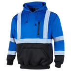 VENDACE High Visibility Reflective Safety Fleece Sweatshirt Hoodies for Men ANSI Class 3 Hi Vis Pullover Hoodie Jacket(Royal blue,2XL) XX-Large Royal Blue