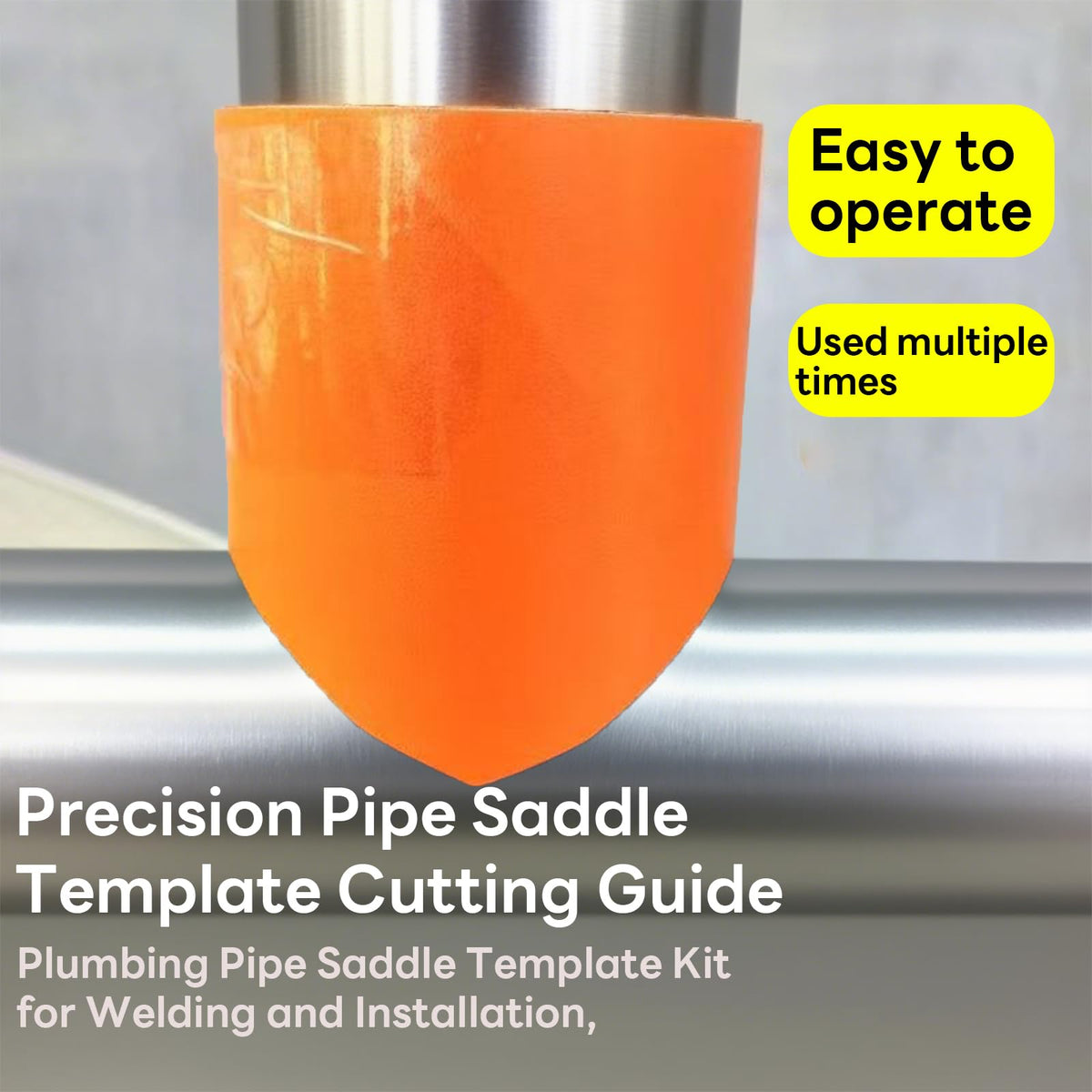 10 sizes Precision Pipe Saddle Template Cutting Guide - Plumbing Pipe Saddle Template Kit for Welding and Installation, Accurate Arc Edge Contour Cut Guides, Fits Multiple Pipe Sizes & Materials
