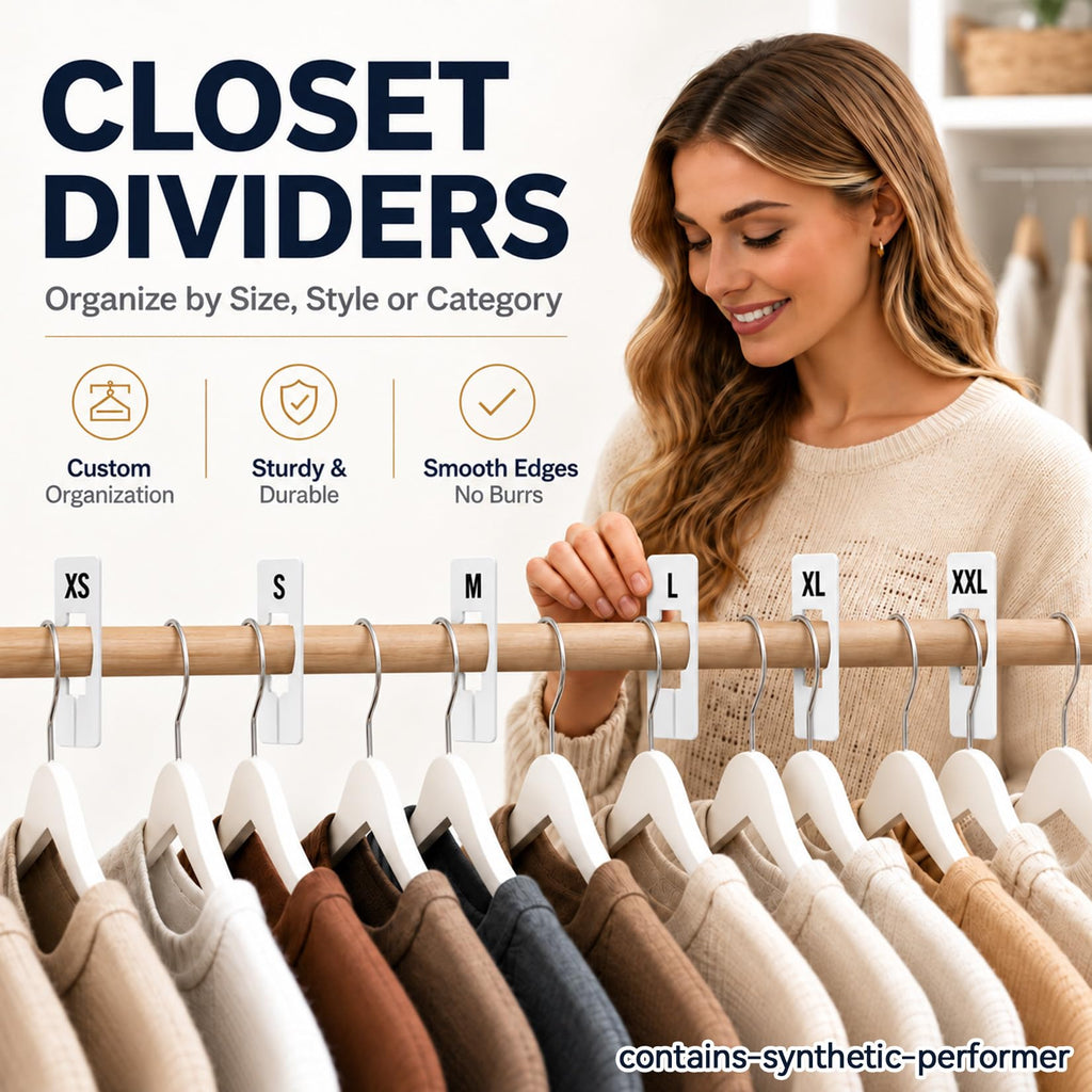 Sukh 30PCS Rectangular Closet Dividers - Plastic Closet Shelf Dividers