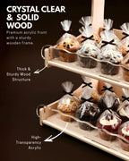 HOTCAN Cookie Display with Acrylic Front & Wooden Cookie Display