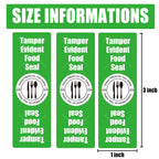 Tamper Evident Food Sealed for Freshness and Safety Stickers 1x 3 Inch Safe Secure Tamper Proof Food Delivery Labels Tamper Resistant Sealed for Containers Jars Mailing Packaging (Green) Green
