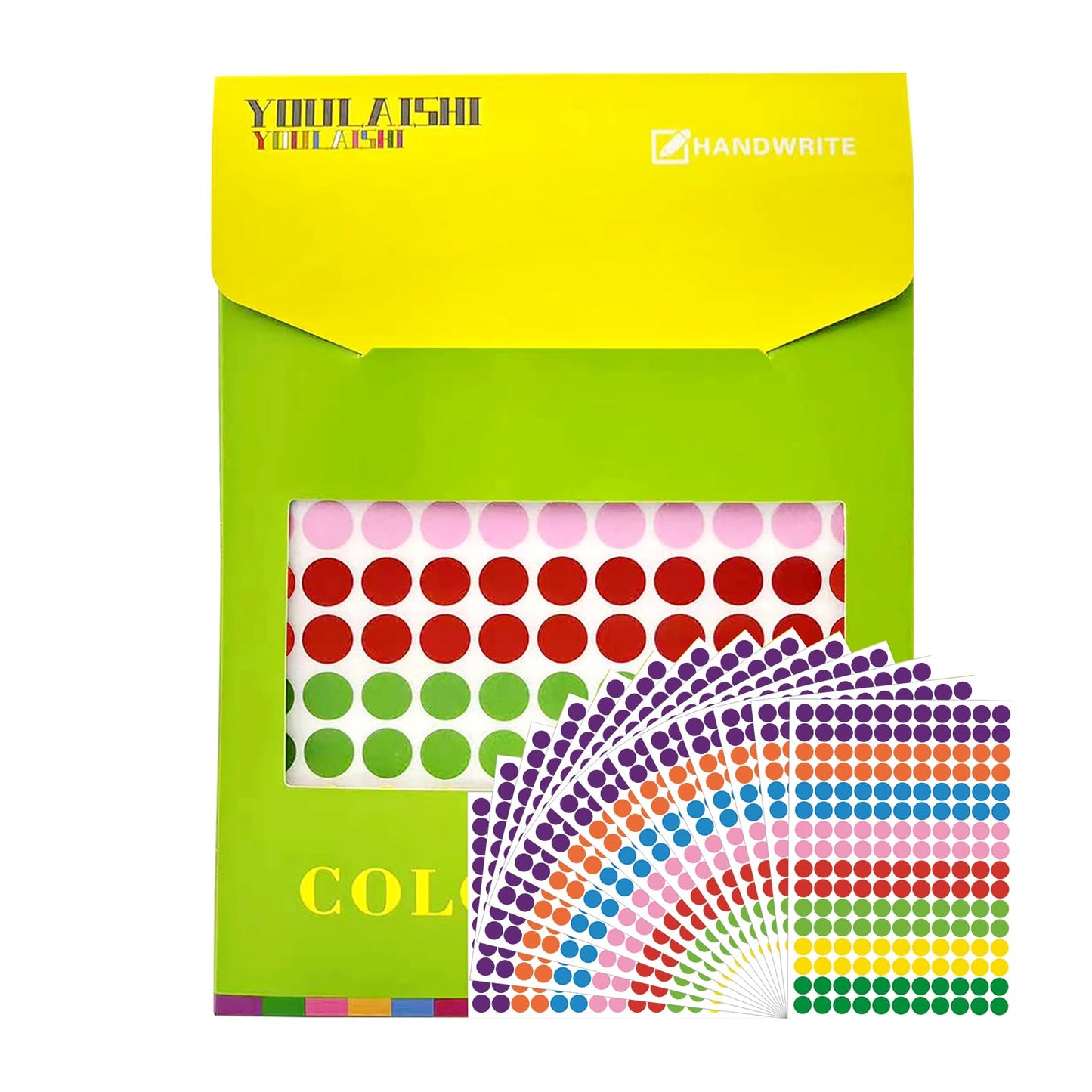 8800 PCS Colored Dot Stickers 1/2 Inch Round Dot Stickers Small 8 Color Coding Labels for Office School Classroom Library Home, 176 Labels/Sheet