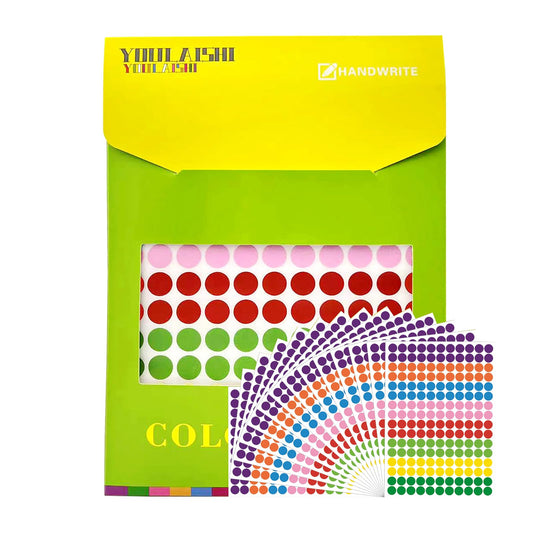 8800 PCS Colored Dot Stickers 1/2 Inch Round Dot Stickers Small 8 Color Coding Labels for Office School Classroom Library Home, 176 Labels/Sheet