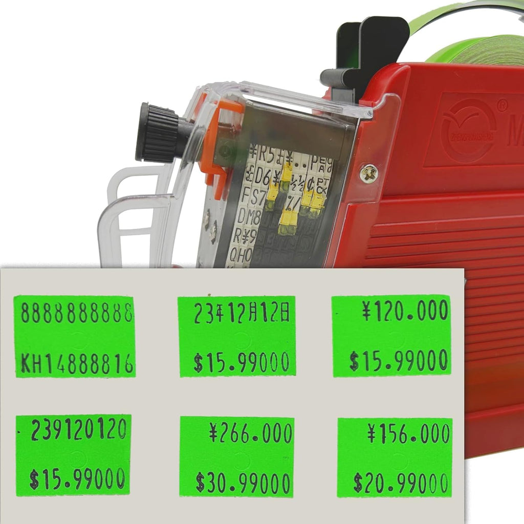 20,000Pcs 2Line Refill Price Marking Label Stickers for MX6600,MX6602,YH689 Green 2-LINE