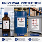 Chemical Safety Labels for Laser Printers, Waterproof Industrial Labels, 3.5 x 5 Inch, 200 Pack, Chemical Container & Workplace Safety Labels