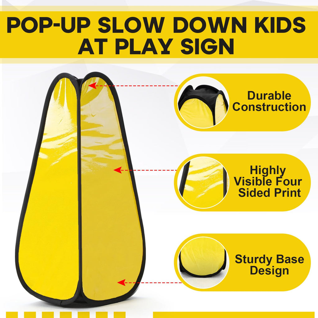 Sabary 4 Pcs 24'' Pop up Caution Wet Floor Sign Kit Dry Erase 4 Sided Blank
