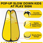 Sabary 4 Pcs 24'' Pop up Caution Wet Floor Sign Kit Dry Erase 4 Sided Blank