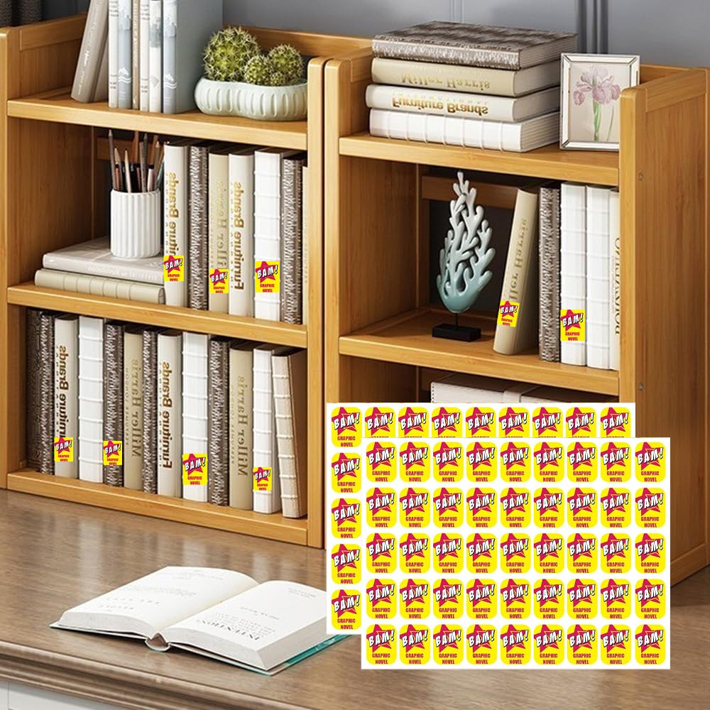 Genre Book Spine Labels | Library Classification Stickers Graphic Novels 450pcs Genre Labels Graphic novels 1"H x 3/4"W