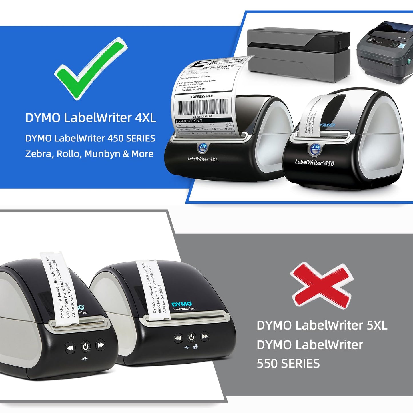 Compatible Direct Thermal Labels Replacement for DYMO 30336 (1" x 2-1/8") 12 Rolls Return Address & Barcode Labels - Use with Labelwriter 450, 450 Turbo, 4XL Printers - 500 Labels/Roll 1" x 2-1/8" / 12 Rolls