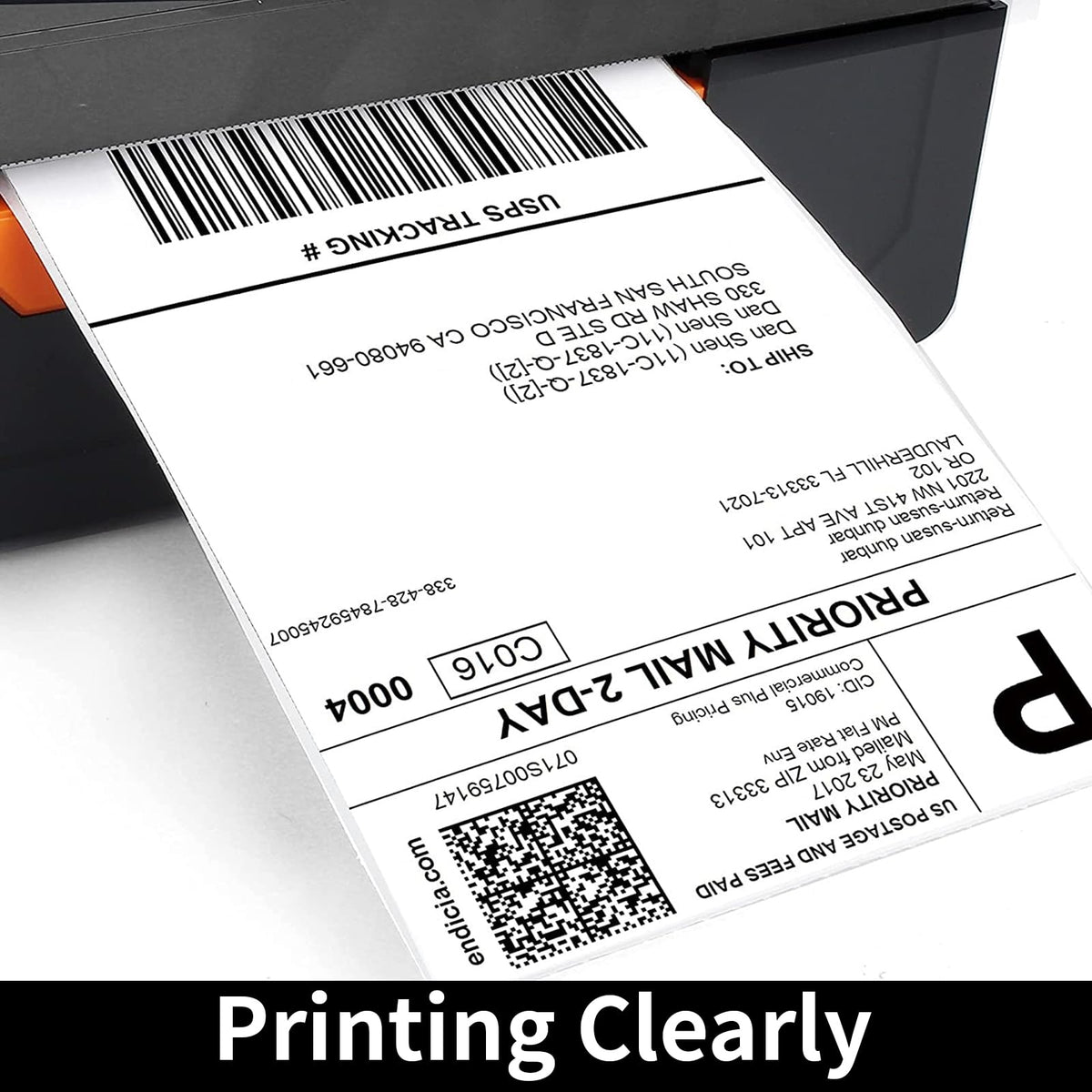 FungLam 4"X6" Thermal Shipping Labels, 4X6 Labels,White Mailing Shipping Labels, Perforated, 250 Labels,Compatible with iDPRT, JADENS and Rollo. 1 Roll