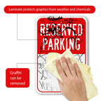 MUXYH Blank Reserved Parking Sign, Write-On Sign, 18” x 12” Rust Free Heavy Duty Aluminum Reflective Warning Signs, UV Protected, Fade Resistant, Weatherproof - Easy to Mount - Outdoor use Red 1