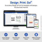 Avery Printable Rectangle Hemp Labels with Sure Feed Technology, 2" x 5", Off-White, Print-to-the-Edge, Laser & Inkjet Compatible, 80 Total, Great for Product Branding, Packaging, and More 80 Labels