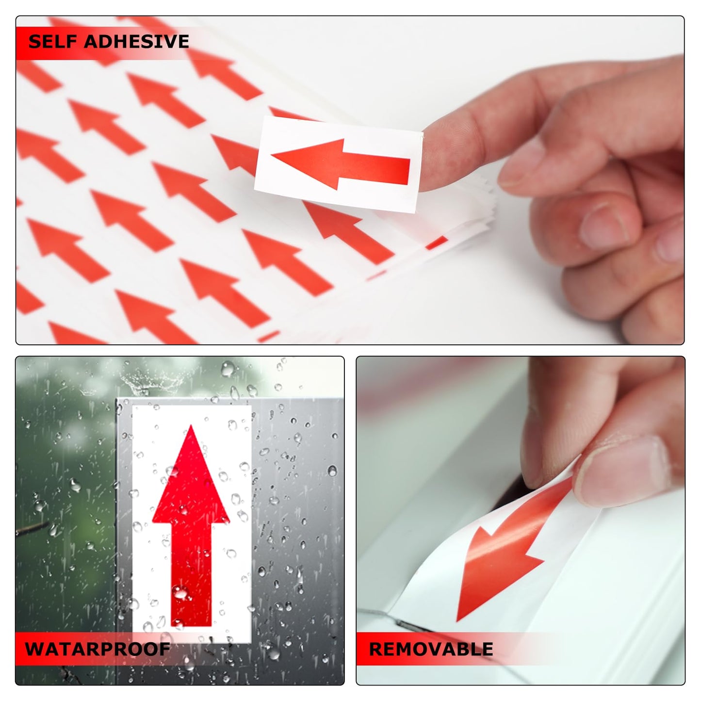 Red Small Arrow Stickers 1.6 Inch Sticker - Removable Waterproof Self-Adhesive Labels for Marking 500 PCS 1.6 x 0.8 Inch