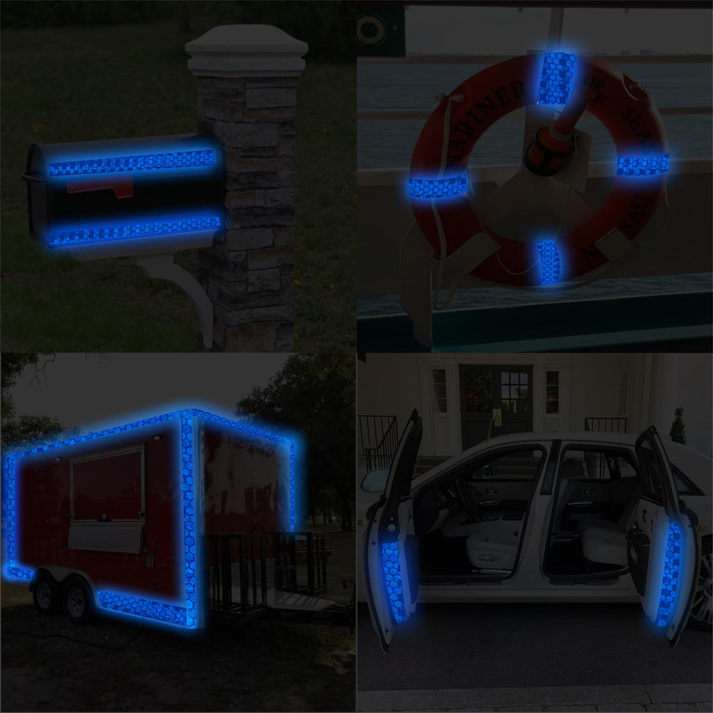 SWRT Reflective Tape 2 Inch x 30 Feet DOT-C2 Shining Star Fade Resistant Blue Reflective Tape Outdoor Waterproof Strong Adhesive Safety Warning Tape Reflector Conspicuity Tape for Trailer Trucks Bike
