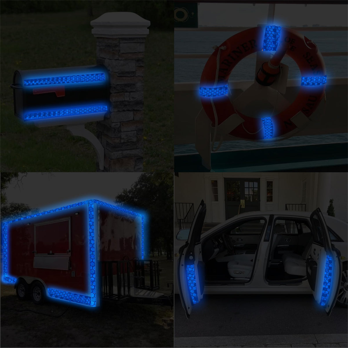 SWRT Reflective Tape 2 Inch x 30 Feet DOT-C2 Shining Star Fade Resistant Blue Reflective Tape Outdoor Waterproof Strong Adhesive Safety Warning Tape Reflector Conspicuity Tape for Trailer Trucks Bike