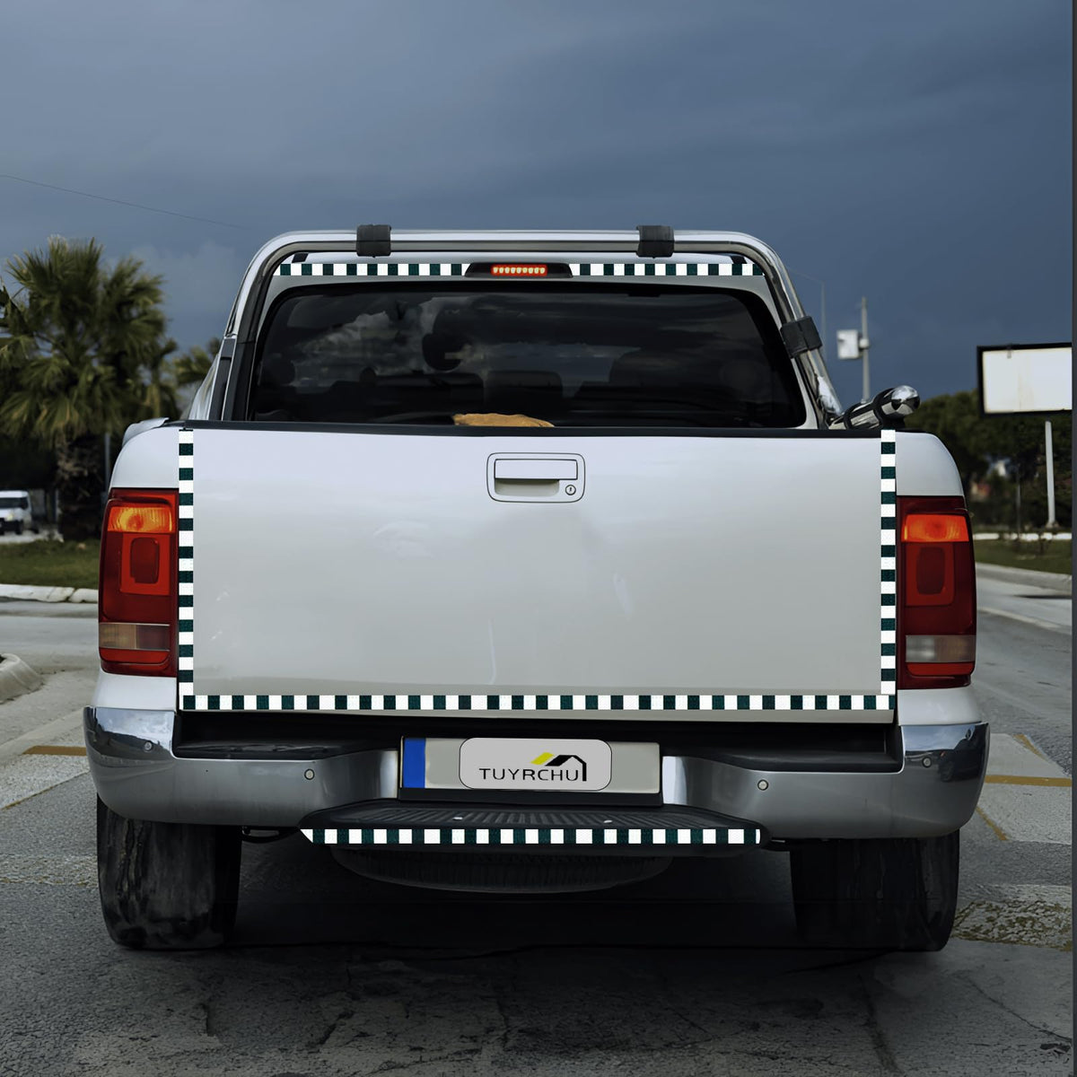 Black White Reflective Tape Outdoor Waterproof 1 inch X 66 feet, High Visibility Hazard Conspicuity Safety Industrial Marking Tape
