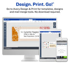 Avery® Print-to-the-Edge Printable Shipping Labels, 3" x 3.75", Matte White, Sure Feed® Technology, Laser & Inkjet Compatible, 150 Blank Labels, Great for Mailing, Branding, and More (6874) 1