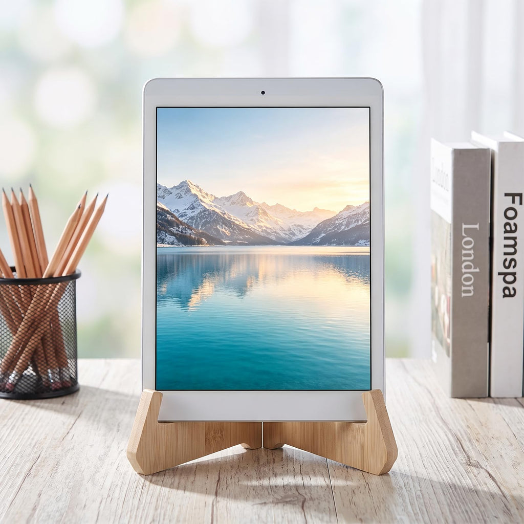 Nogeqi 1 Pack Plate Display Stand Natural Wood Plate Holders for Displaying