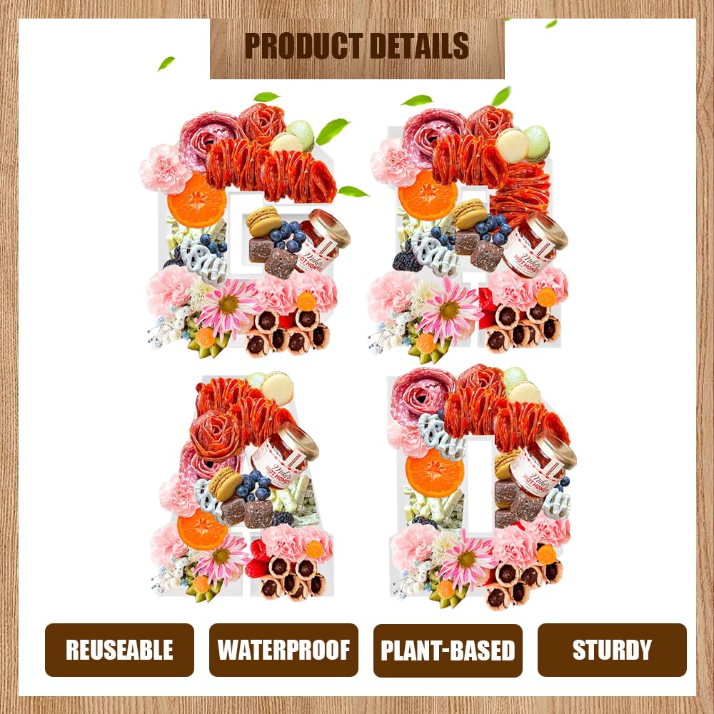 2026 Plastic Fillable Charcuterie Number Letter Shaped Reusable Serving Tray, Waterproof Food Dish Plate, 10 inch, New Year Graduation Party Treat (Grad) GRAD Shape