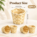 12 Pcs Mini Baskets for Crafts 2.4 x 3 Inch Basket Desktop Clutter